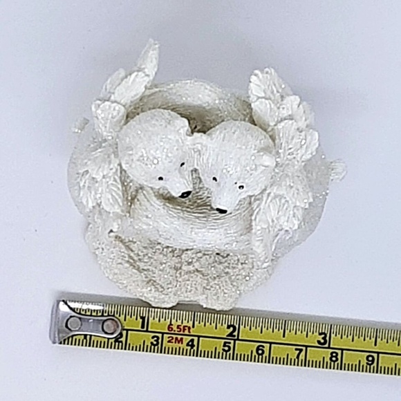 ❤️ Hugging Angel Bears 4" Figurine Iridescent Sparkle SIA Collection Resin - Picture 5 of 9